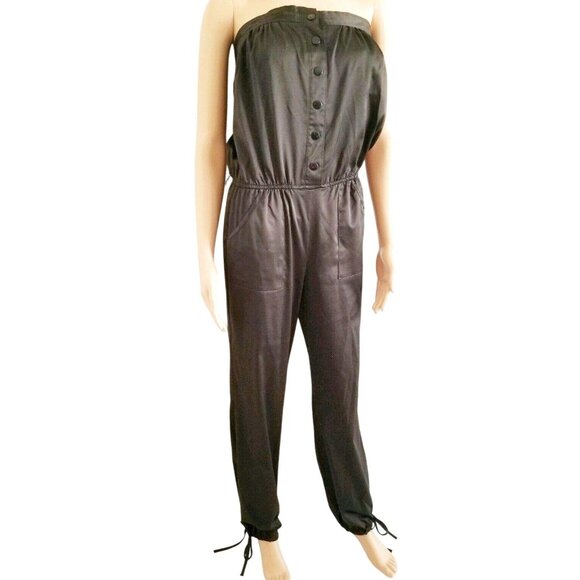 Twenty One Women's Black Strapless Button-Front Jumpsuit Size Medium - Picture 5 of 15